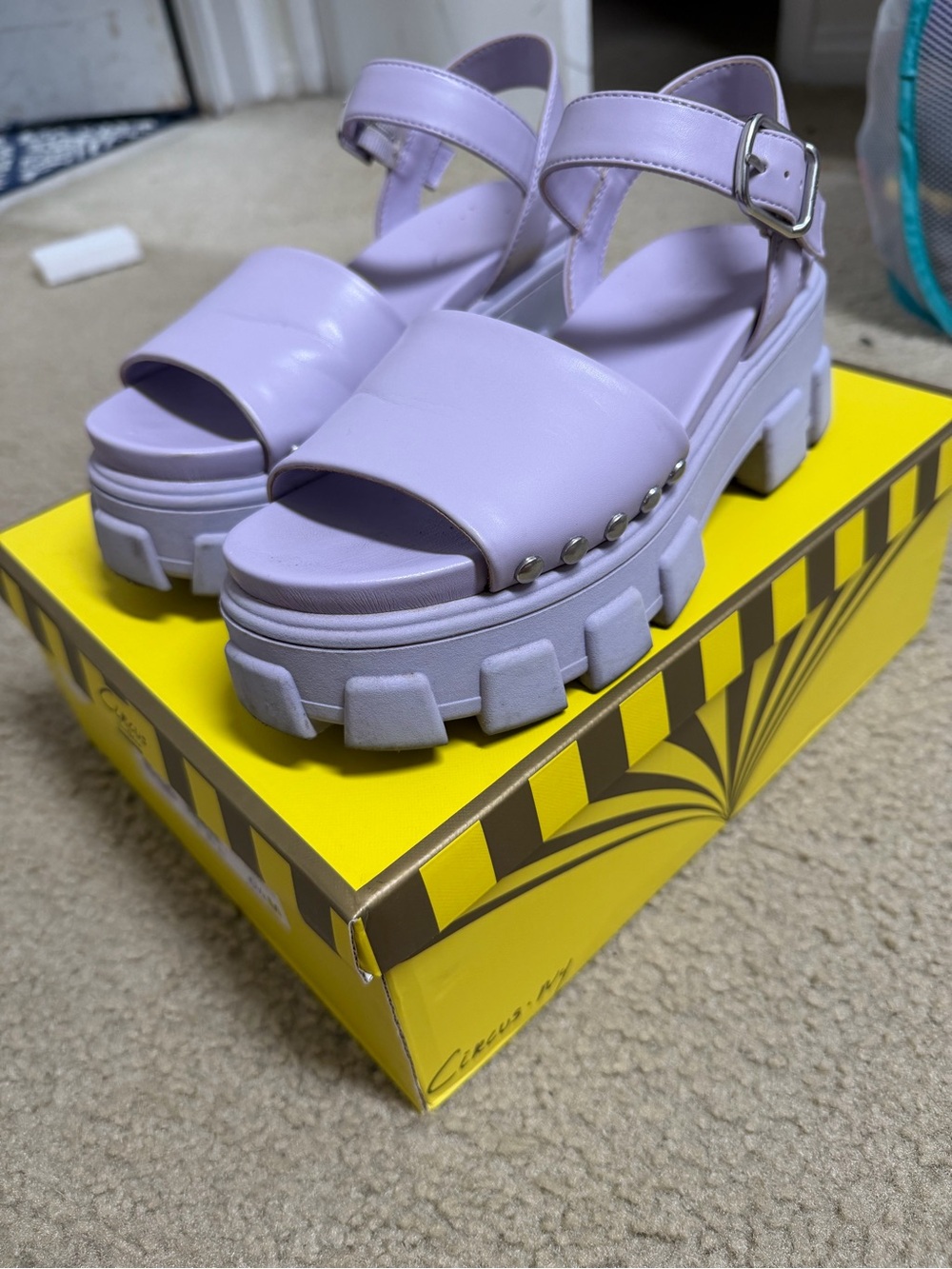 Circus by Sam Edelman Lavender Platform Sandals with Buckle Strap